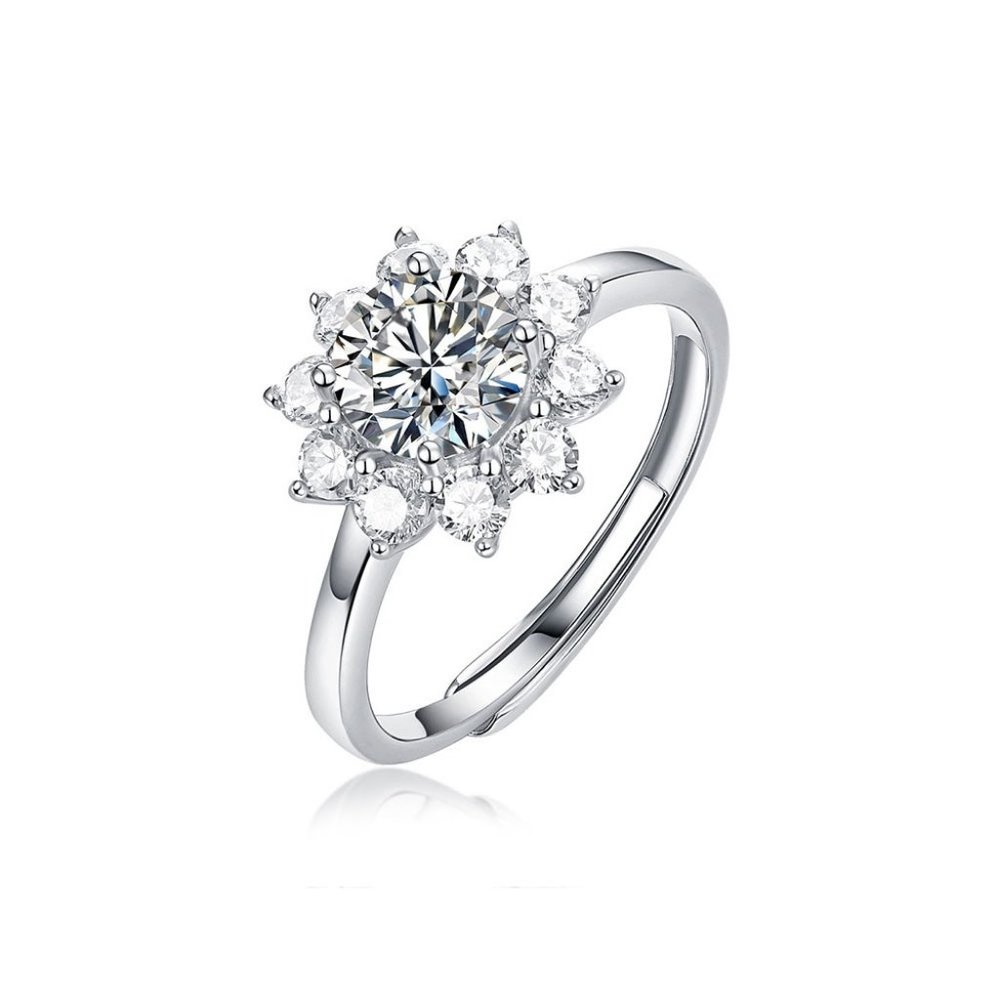 Certified 1ct. t.w. Moissanite Diamond Sunflower Ring NEW - Picture 6 of 13